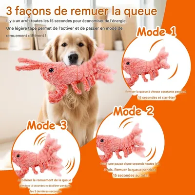 FurryFusion Jouet électronique de homard en peluche pour chats et chiens FurryFusion Jouet électronique de homard en peluche pour chats et chiens