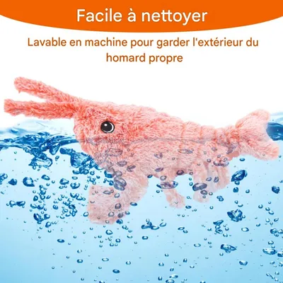FurryFusion Jouet électronique de homard en peluche pour chats et chiens FurryFusion Jouet électronique de homard en peluche pour chats et chiens