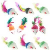 Lot de 10 jouets à fourrure Souris pour chat animal de compagnie