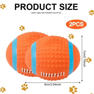 Jouet Rugby Sifflet Chien 2 Pièces Caoutchouc - PetTribes Jouet Rugby Sifflet Chien 2 Pièces Caoutchouc - PetTribes