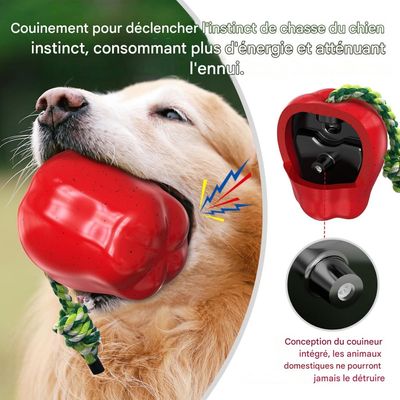 FurryFusion Jouet pomme pour chien à bruit et dentifrice