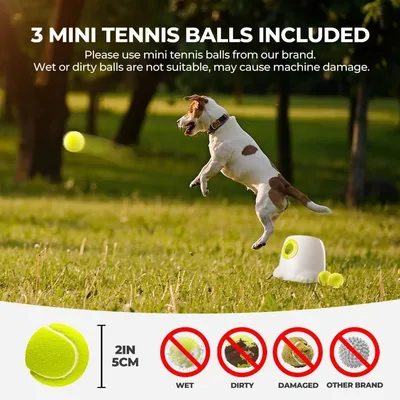 PetTribes Lanceur de Balles Automatique Chien 3/6/9m