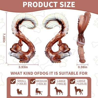 MCBOSON (Saveur Bœuf Écureuil Lapin) Jouet Indestructible Chien