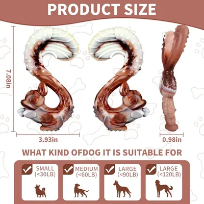 MCBOSON (Saveur Bœuf Écureuil Lapin) Jouet Indestructible Chien