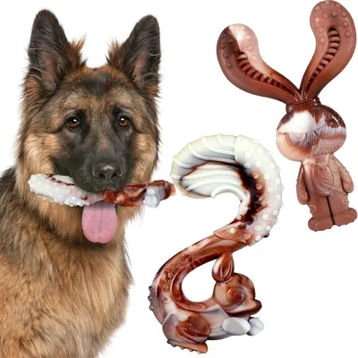 MCBOSON (Saveur Bœuf Écureuil Lapin) Jouet Indestructible Chien