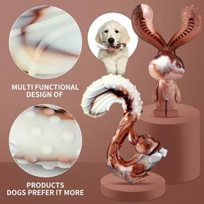MCBOSON (Saveur Bœuf Écureuil Lapin) Jouet Indestructible Chien