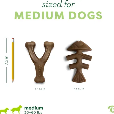 MCBOSON Lot de 2 jouets résistants M saumon bacon chiens MCBOSON Lot de 2 jouets résistants M saumon bacon chiens