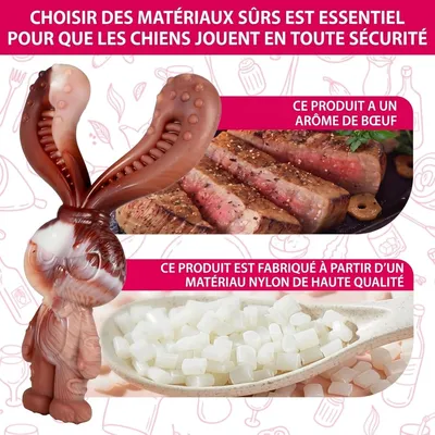 MCBOSON Goût bœuf jouet chien forme lapin MCBOSON Goût bœuf jouet chien forme lapin