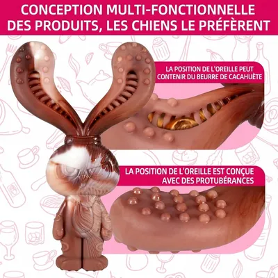 MCBOSON Goût bœuf jouet chien forme lapin MCBOSON Goût bœuf jouet chien forme lapin
