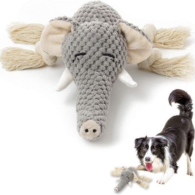 MCBOSON Jouet Peluche Éléphant Grinçant Chiots Chiens Moyens