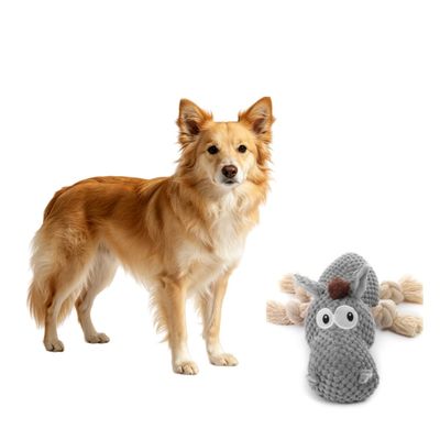 MCBOSON Jouet Peluche Âne Gris Grinçant Petite/Moyenne/Grande Taille