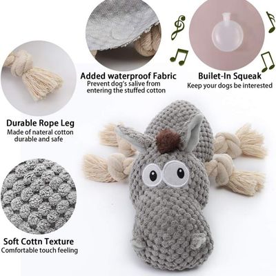 MCBOSON Jouet Peluche Âne Gris Grinçant Petite/Moyenne/Grande Taille