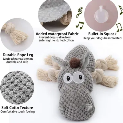 MCBOSON Jouet Peluche Âne Gris Grinçant Petite/Moyenne/Grande Taille MCBOSON Jouet Peluche Âne Gris Grinçant Petite/Moyenne/Grande Taille