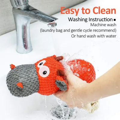 MCBOSON Jouet grinçant vache orange peluche coton MCBOSON Jouet grinçant vache orange peluche coton