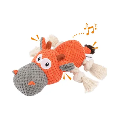 MCBOSON Jouet grinçant vache orange peluche coton MCBOSON Jouet grinçant vache orange peluche coton
