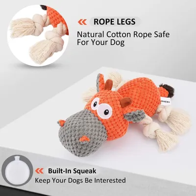 MCBOSON Jouet grinçant vache orange peluche coton MCBOSON Jouet grinçant vache orange peluche coton