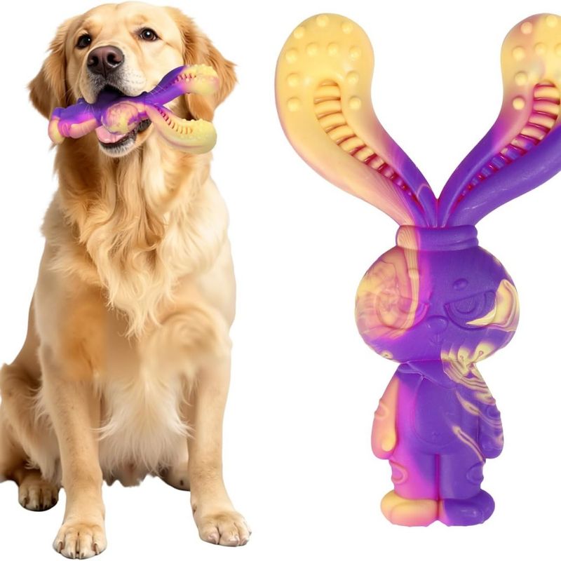 MCBOSON Violet (Lapin) Jouet à Mâcher Indestructible Chien