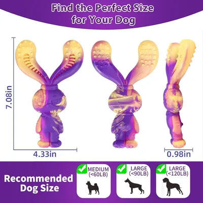MCBOSON Violet (Lapin) Jouet à Mâcher Indestructible Chien MCBOSON Violet (Lapin) Jouet à Mâcher Indestructible Chien