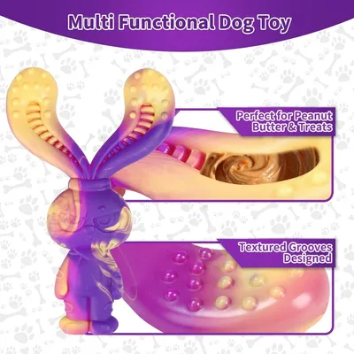 MCBOSON Violet (Lapin) Jouet à Mâcher Indestructible Chien MCBOSON Violet (Lapin) Jouet à Mâcher Indestructible Chien