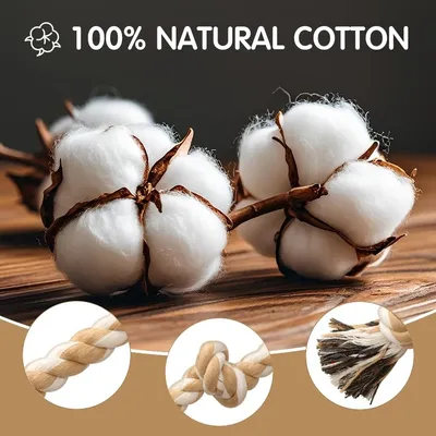 MCBOSON Corde Jouet 4 Nœuds 100% Coton