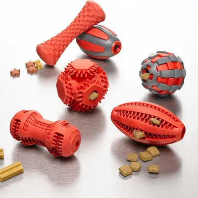MCBOSON Jouet Os Caoutchouc Rouge 153x66x66mm MCBOSON Jouet Os Caoutchouc Rouge 153x66x66mm