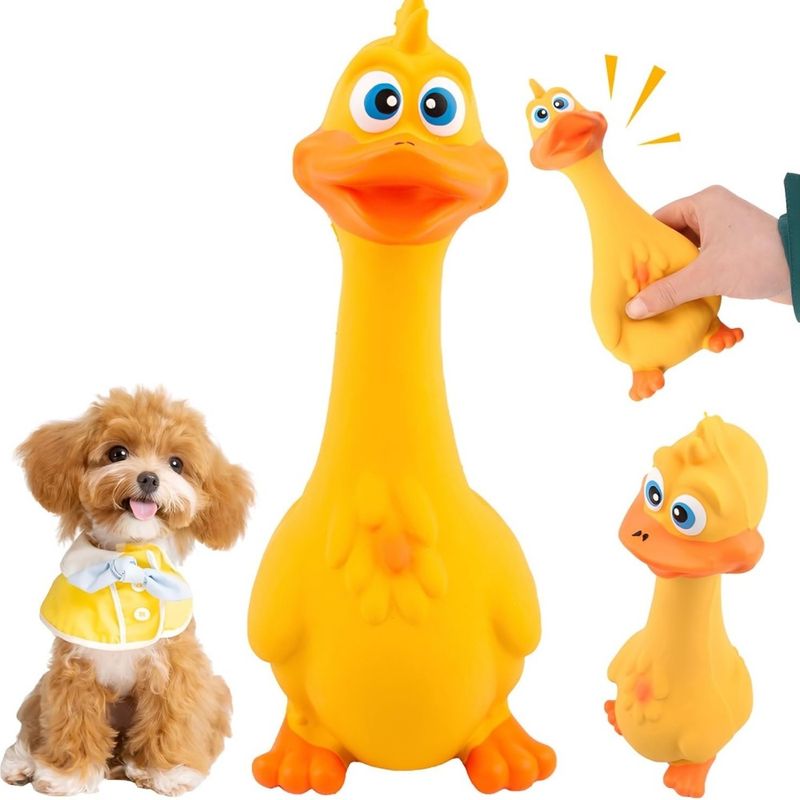 MCBOSON Jouet Poulet Latex Jaune