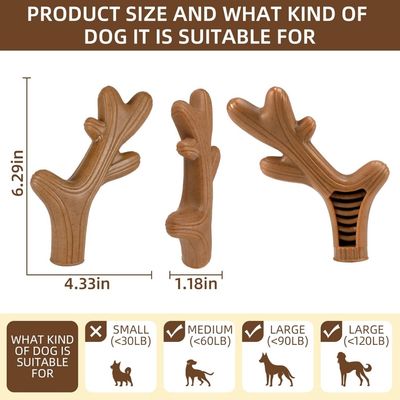 MCBOSON Goût bœuf jouet chien forme bois de cerf