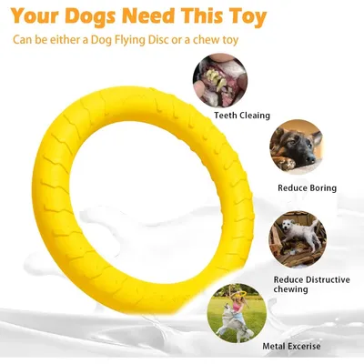 ZooVenture Jouet Tirage Chien EVA Jaune Volant