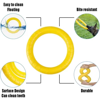 Zoomtopia Disque flottant petit chien EVA jaune indestructible Zoomtopia Disque flottant petit chien EVA jaune indestructible