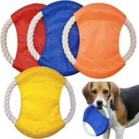 PetTribes Lot de 4 Frisbees Chien Corde Coton Toile Oxford