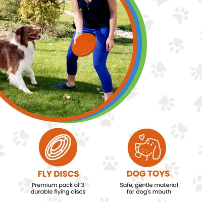 PetTribes 3disques volants chien, résistants, jeu extérieur et entraînement PetTribes 3disques volants chien, résistants, jeu extérieur et entraînement