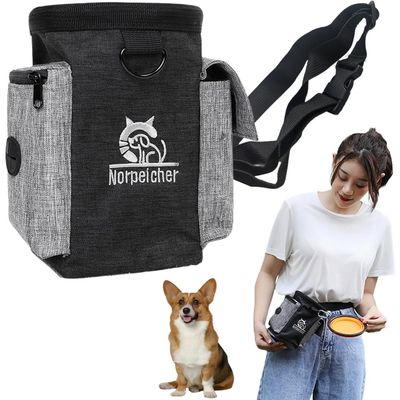 ZooVenture Sac Friandises Chien 2en1 Portable Noir
