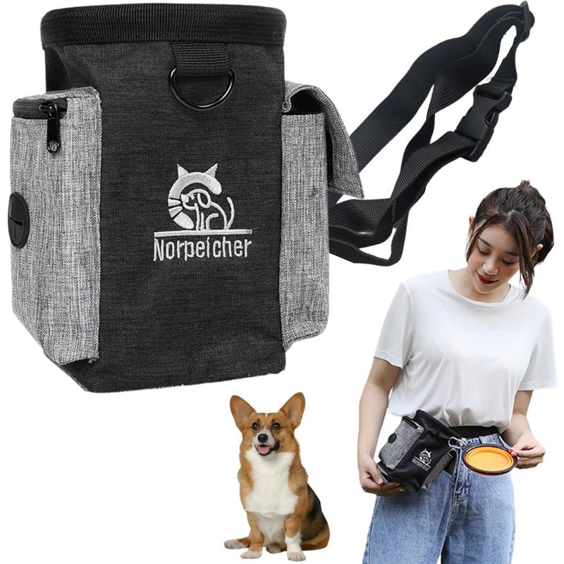 ZooVenture Hund Leckerli Tasche 2in1 Tragbar Schwarz