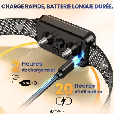 MCBOSON Collier anti-aboiement automatique noir 3 modes 7 niveaux MCBOSON Collier anti-aboiement automatique noir 3 modes 7 niveaux