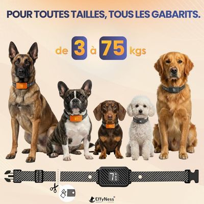 MCBOSON Collier Anti-aboiement Automatique 3 Modes 7 Niveaux