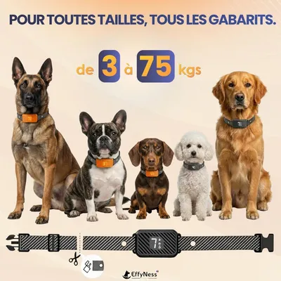 MCBOSON Collier Anti-aboiement Automatique 3 Modes 7 Niveaux