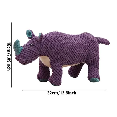 MCBOSON Jouet à mâcher silencieux pour chiens, forme rhinocéros