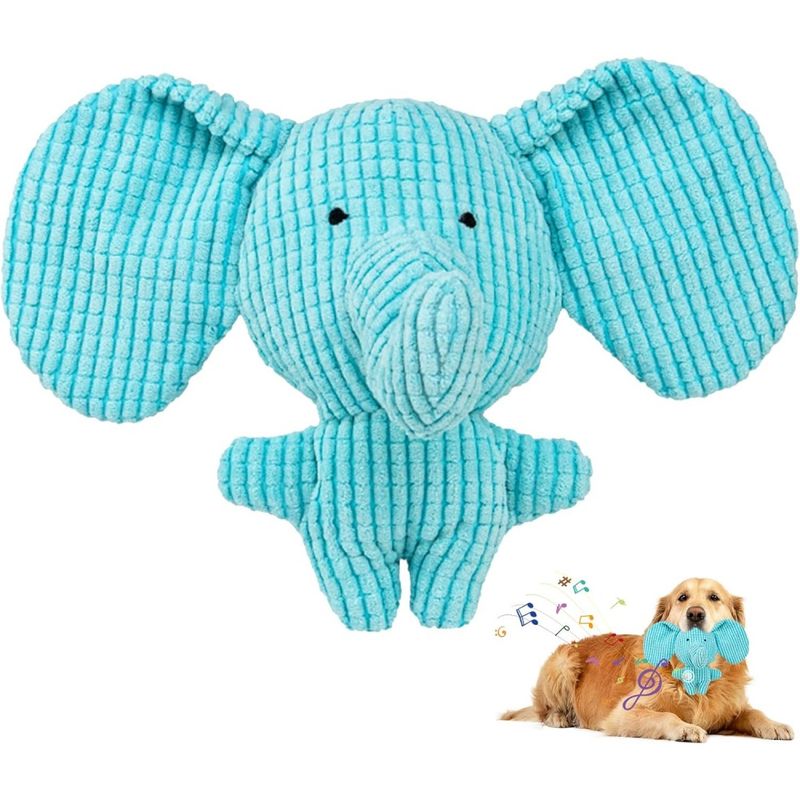 ZooVenture Jouet Chien Elephant Plush Bleu