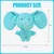 ZooVenture Jouet Chien Elephant Plush Bleu