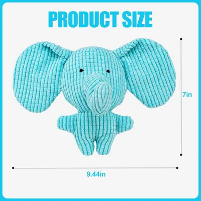 ZooVenture Jouet Chien Elephant Plush Bleu