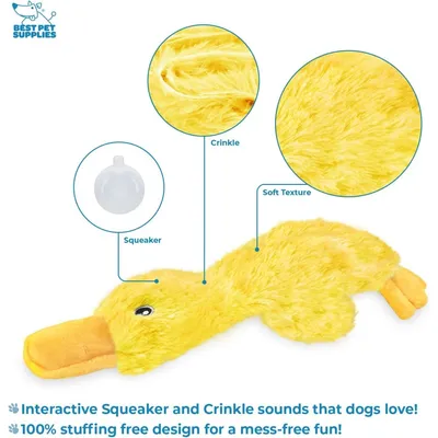 Zoomtopia Jouet Chiens canard froissé sans rembourrage jaune Zoomtopia Jouet Chiens canard froissé sans rembourrage jaune