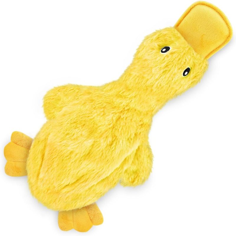 Zoomtopia Jouet Chiens canard froissé sans rembourrage jaune