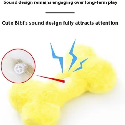 Jouet os en peluche rose pour chien avec sifflet - Doux et amusant Jouet os en peluche rose pour chien avec sifflet - Doux et amusant