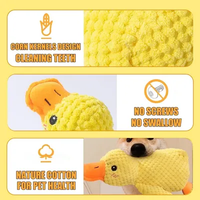 PetTribes - Jouet Peluche Canard pour Chien 35cm, Sifflet Intérieur PetTribes - Jouet Peluche Canard pour Chien 35cm, Sifflet Intérieur