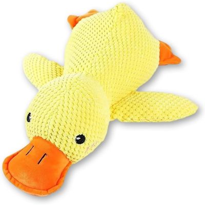 Zoomtopia Jouet pour Chiens anti-stress canard jaune coutures doubles