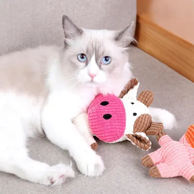 PetTribes Hundespielzeug Plüsch Schwein mit Quietscher