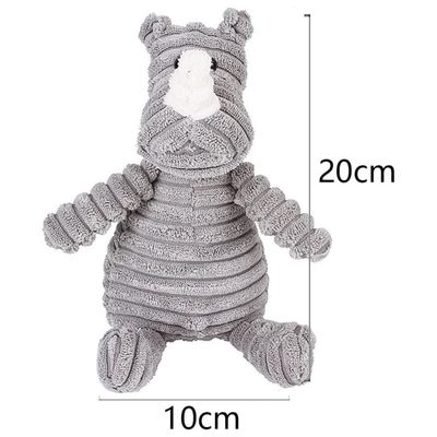Pawffee Jouet en peluche pour petits chiens en forme de rhinocéros