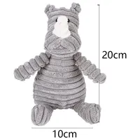 Pawffee Jouet en peluche pour petits chiens en forme de rhinocéros