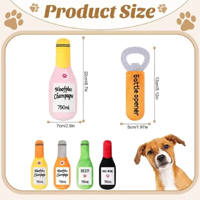 Pawffee 6 pcs pour chien en forme de bouteille de bière et tire bouchon Pawffee 6 pcs pour chien en forme de bouteille de bière et tire bouchon