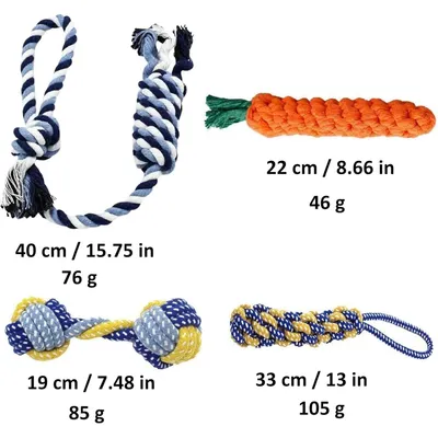 ZooVenture Jouet Mâcher Chien Coton 4 Pièces
